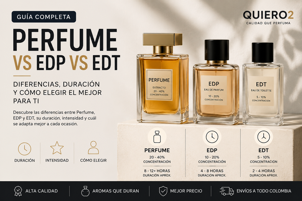 ¿Cuál es la diferencia entre perfume, EDP y EDT y cuál elegir?